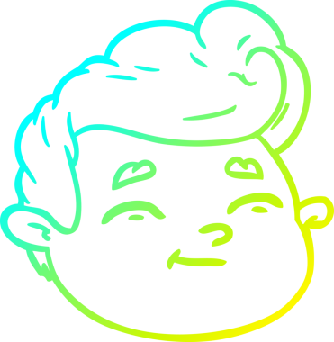 Bir insan tarafından çizilmiş bir çizgi film erkek yüzü çizimi.