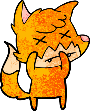 Bir insan tarafından çizilmiş ölü tilki çizgi filmi