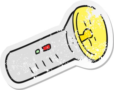 Bir insan tarafından çizilmiş bir karikatür meşalesinin geriletilmiş yapıştırması.