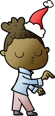 Bir insan tarafından çizilmiş sakin bir kadının el çizimi karikatürü.