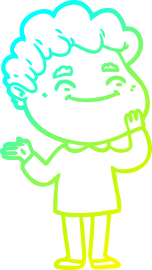 Bir insan tarafından çizilmiş karikatür cana yakın bir adamın çizimi.