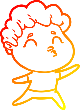 Bir insan tarafından çizilen çizgi film karakterinin sıcak çizgi çizimi