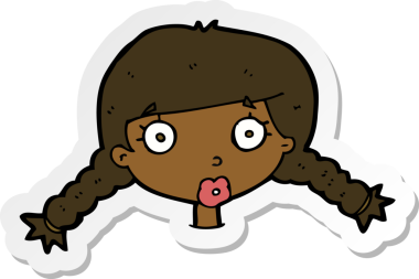 Bir insan tarafından çizilmiş, kafası karışmış bir kadın yüzü.