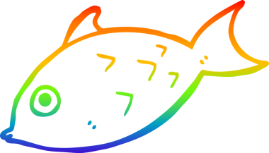 gökkuşağı gradyan çizgisi bir insan tarafından çizilmiş karikatür balığı çizimi