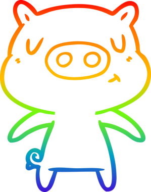 gökkuşağı gradyan çizgi çizimi bir insan tarafından çizilmiş içerikli domuz