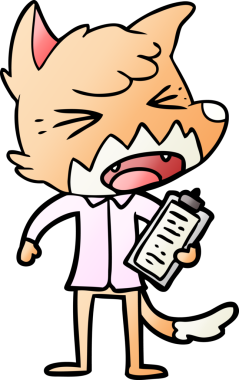 Bir insan tarafından çizilmiş kızgın çizgi film tilkisi.