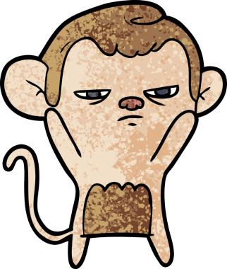 Bir insan tarafından çizilmiş çizgi maymun.