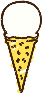 Bir insan tarafından çizilmiş dondurma tebeşiri.