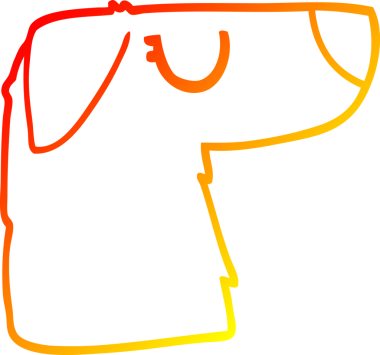 Bir insan tarafından çizilmiş bir köpek suratının sıcak çizgi çizimi