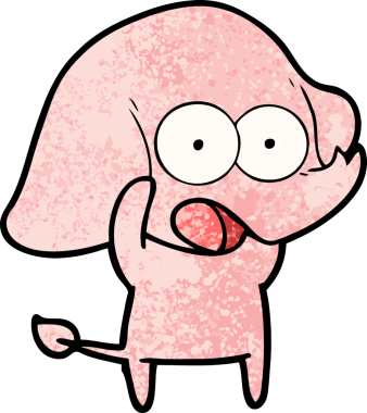 Bir insan tarafından çizilmiş şirin bir fil.