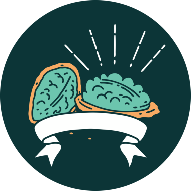 Bir insan tarafından çizilmiş dövmeli ceviz ikonu