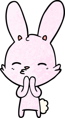 Bir insan tarafından çizilmiş meraklı tavşan çizgi filmi.