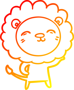 Bir insan tarafından çizilmiş karikatür aslanının sıcak çizgi çizimi