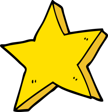 Bir insan tarafından çizilmiş çizgi film yıldızı