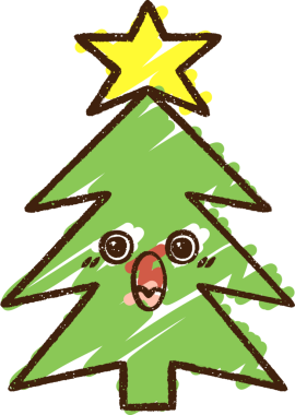 Bir insan tarafından çizilmiş Noel Ağacı Tebeşiri