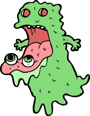 Bir insan tarafından çizilmiş iğrenç bir hayalet.