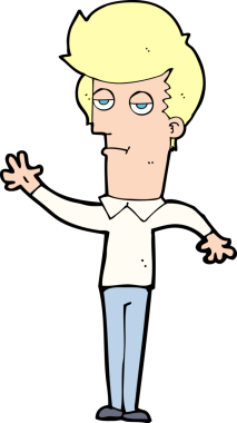 Bir insan tarafından çizilen sıkılan bir çizgi film.