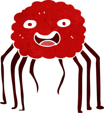 bir insan tarafından çizilmiş çizgi film örümceği