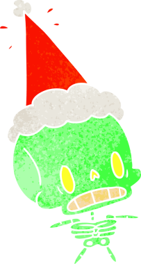 Bir insan tarafından çizilmiş Kawaii iskeletinin eski bir karikatürü.