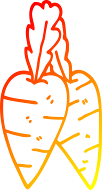 Bir insan tarafından çizilmiş havuç çizgi çizimi.