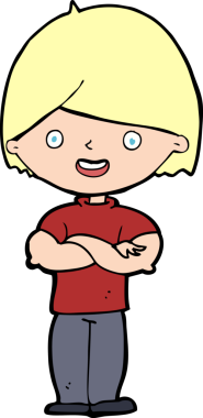 Bir insan tarafından çizilmiş çapraz kollu çizgi film adamı.