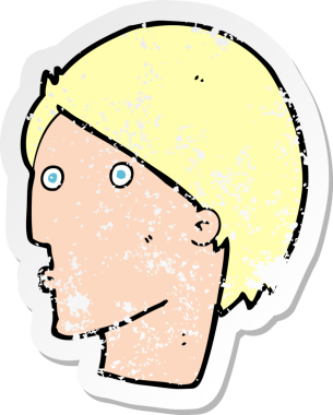 Bir insan tarafından çizilmiş bir karikatürün gerilimli çıkartması.