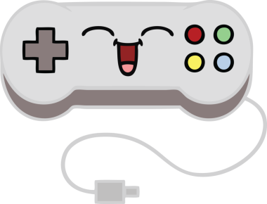 Bir insan tarafından çizilmiş şirin bir oyun denetleyici çizgi filmi.