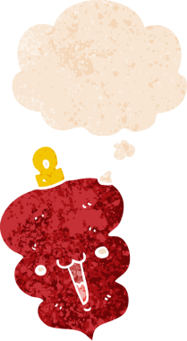 Karikatür Noel süslemesi. Düşünce baloncuklarıyla süslenmiş grunge dertli eski moda bir insan tarafından çizilmiş.