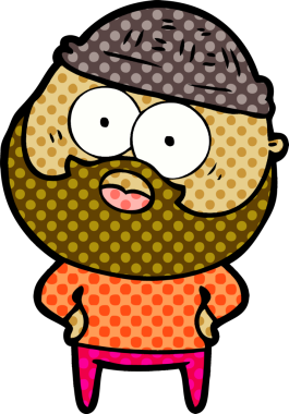 Bir insan tarafından çizilmiş sakallı bir adam.