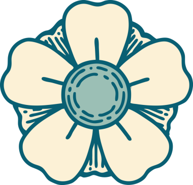 Bir insan tarafından çizilmiş bir çiçeğin ikonik dövme şekli