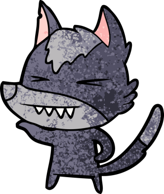 Bir insan tarafından çizilmiş kızgın kurt çizgi filmi.