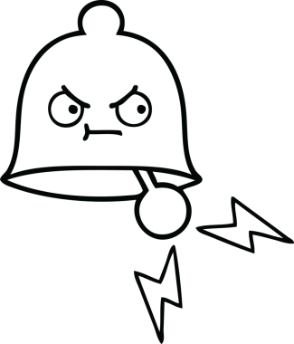 Bir insan tarafından çizilmiş zil karikatürü