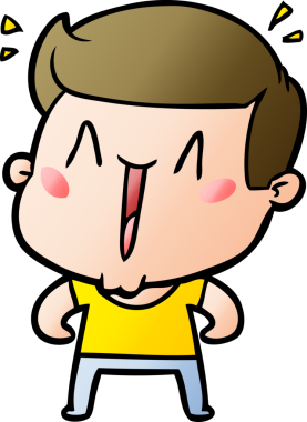 Bir insan tarafından çizilmiş heyecanlı bir çizgi film.