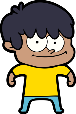 Bir insan tarafından çizilmiş mutlu çizgi film adamı.