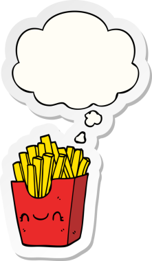 İnsan tarafından çizilmiş bir çıkartma gibi düşünce baloncuğuyla kutuda kızarır.