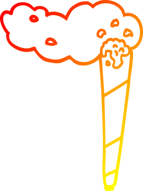 Bir insan tarafından çizilmiş bir karikatür ekleminin sıcak gradyan çizimi