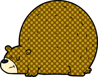 Bir insan tarafından çizilmiş çizgi film ayısı.