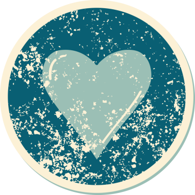 Bir insan tarafından çizilmiş bir kalbin sembolik dövmesi.