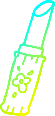 İnsan tarafından çizilmiş bir çizgi film rujunun soğuk gradyan çizimi