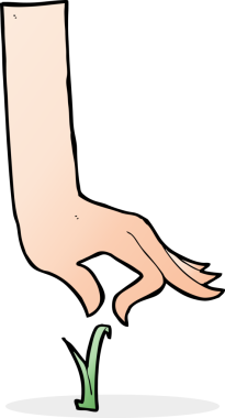 Bir insan tarafından çizilmiş çim biçme çubuğu.