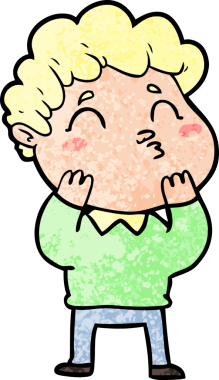 Çizgi film adamı somurtuyor Bir insan tarafından çizilmiş