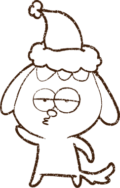 Bir insan tarafından çizilmiş Noel Köpeği Kömürü