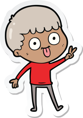 Bir insan tarafından çizilmiş karikatür adamın çıkartması.