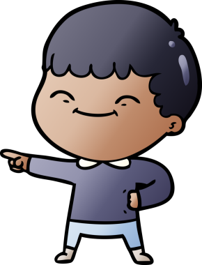 Bir insan tarafından çizilmiş mutlu çocuk çizgi filmi.