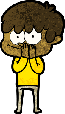 Bir insan tarafından çizilmiş mutlu çizgi film adamı.