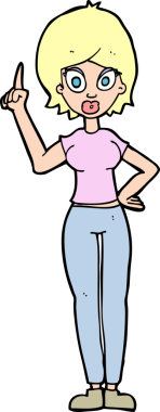 Çizgi filmdeki kadın, bir insan tarafından çizilen noktayı anlatıyor.