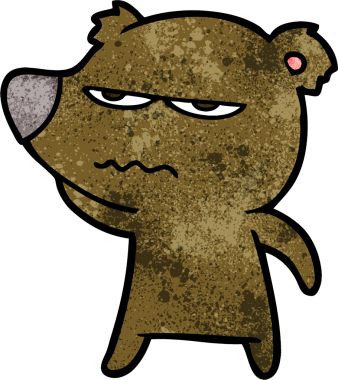 Bir insan tarafından çizilmiş kızgın ayı çizgi filmi.