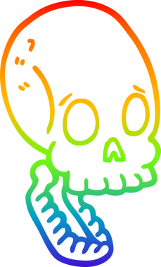 gökkuşağı gradyan çizgi çizimi bir insan tarafından çizilmiş bir kafatası