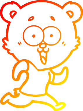 Bir insan tarafından çizilmiş gülen oyuncak ayının sıcak çizgi çizimi.