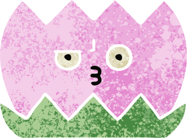 Bir insan tarafından çizilmiş bir nilüfer çiçeğinin retro çizim tarzı karikatürü